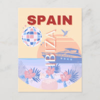 Ibiza, Spain, Travel Art, Retro Art, Pastel