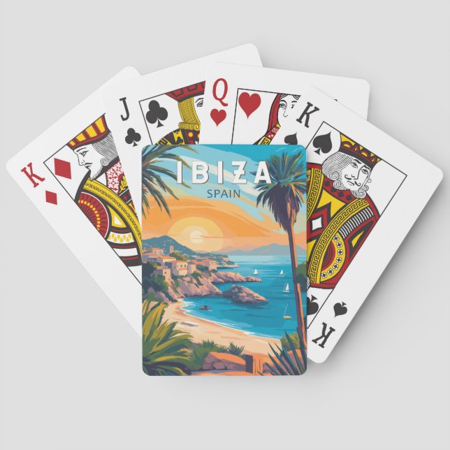 Ibiza Spain Travel Art Vintage Poker Cards (Back)