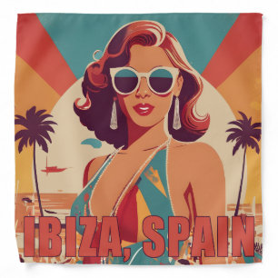 Ibiza, Spain Travel Poster Bandana