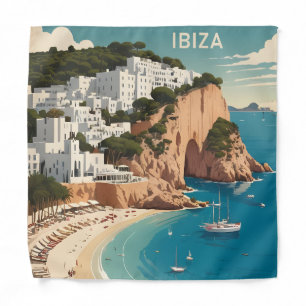 Ibiza, Spain Travel Poster Bandana