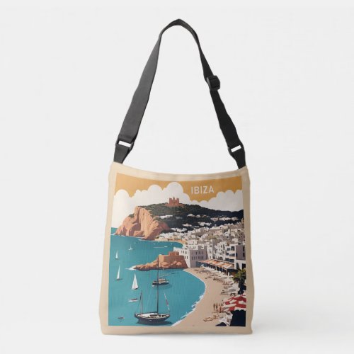 Ibiza Spain Travel Poster Crossbody Bag