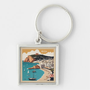 Ibiza, Spain Travel Poster Keychain