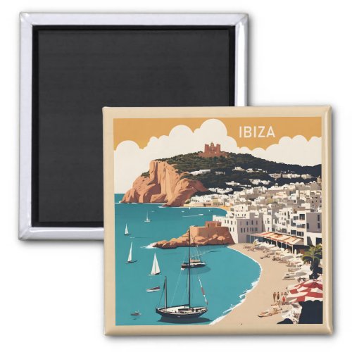 Ibiza Spain Travel Poster Magnet