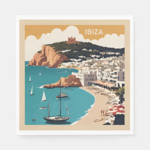 Ibiza, Spain Travel Poster Napkins