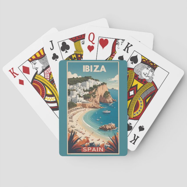 Ibiza, Spain Travel Poster Poker Cards (Back)
