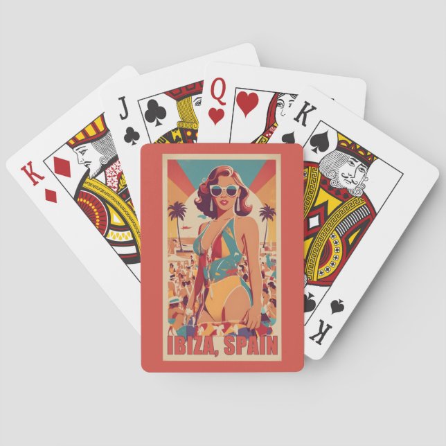 Ibiza, Spain Travel Poster Poker Cards (Back)