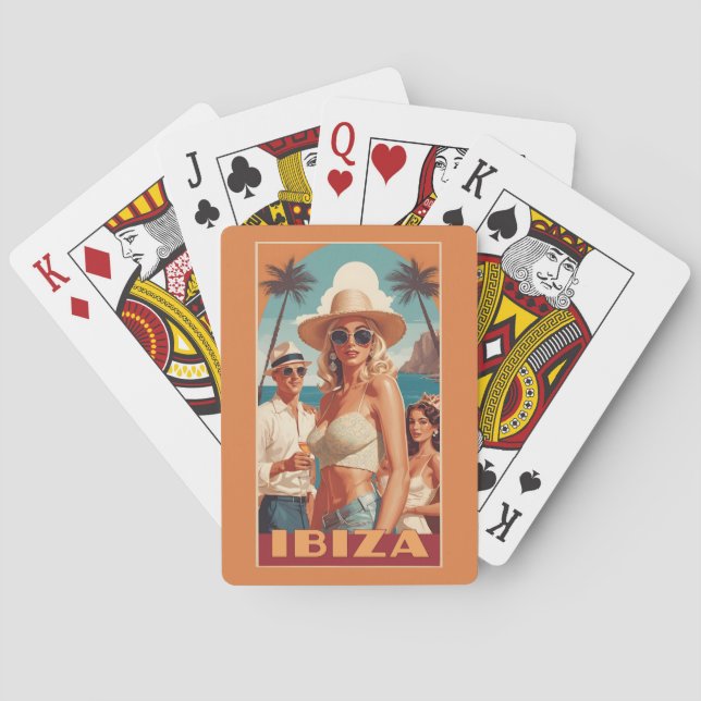 Ibiza, Spain Travel Poster Poker Cards (Back)