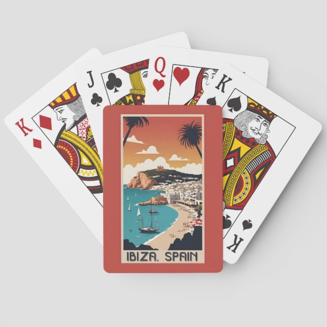 Ibiza, Spain Travel Poster Poker Cards (Back)