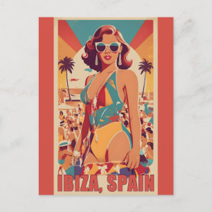 Ibiza, Spain Travel Poster Postcard