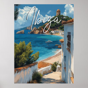 Ibiza Spain Travel Poster - Vintage Style