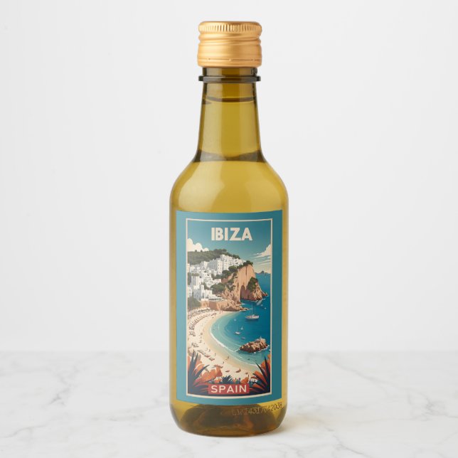 Ibiza, Spain Travel Poster Wine Label (Front)