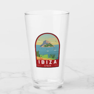 Ibiza Spain Travel Vintage Art Glass