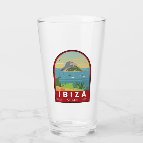 Ibiza Spain Travel Vintage Art Glass
