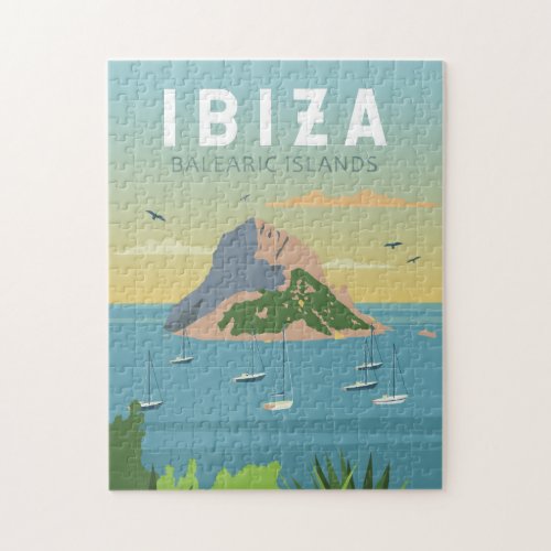 Ibiza Spain Travel Vintage Art Jigsaw Puzzle