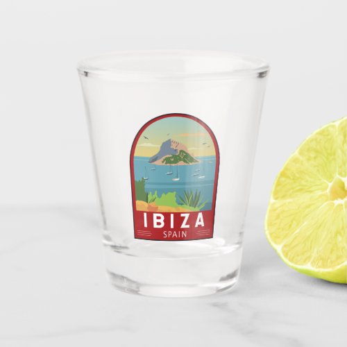 Ibiza Spain Travel Vintage Art Shot Glass