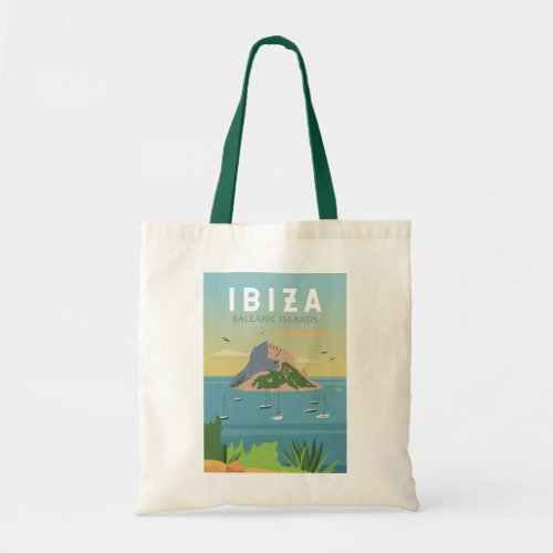 Ibiza Spain Travel Vintage Art Tote Bag