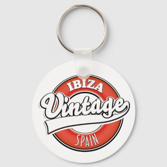 Ibiza spain vintage style logo keychain (Front)