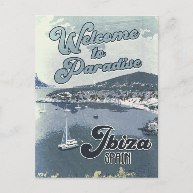 Ibiza Spain Vintage Travel Poster Postcard (Front)