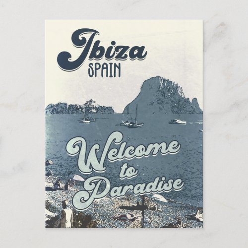 Ibiza Spain Vintage Travel Poster Postcard