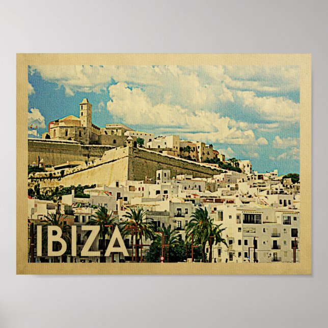 Ibiza Vintage Travel Poster (Front)