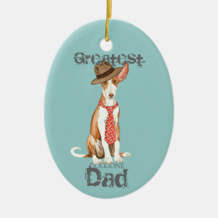 Ibizan Hound Dad Ceramic Ornament