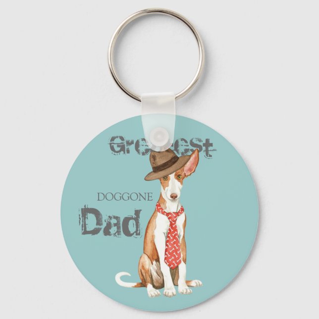 Ibizan Hound Dad Keychain (Front)