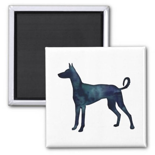 Ibizan Hound Dog Black Watercolor Silhouette Magnet