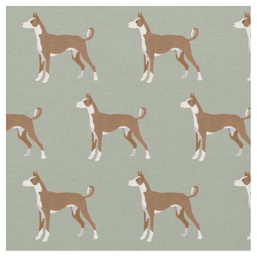 Ibizan Hound Dog Breed Silhouette Fabric