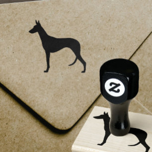 Ibizan Hound Dog Breed Silhouette Rubber Stamp