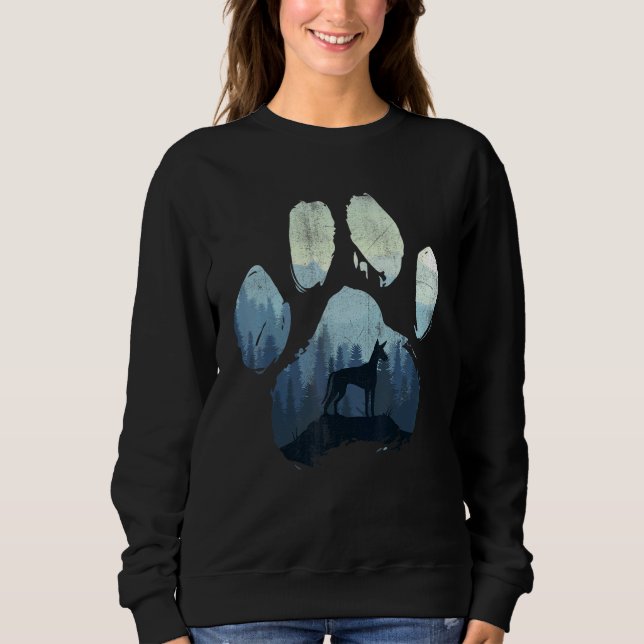 Ibizan Hound Dog Paw Mom Dad Mountains Sweatshirt (Front)