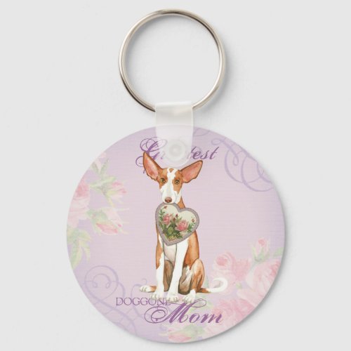 Ibizan Hound Heart Mom Keychain