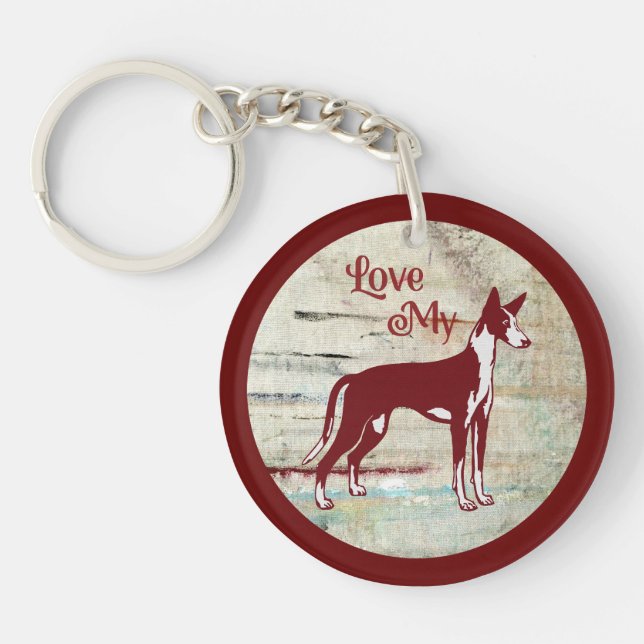 Ibizan Hound Keychain (Front)