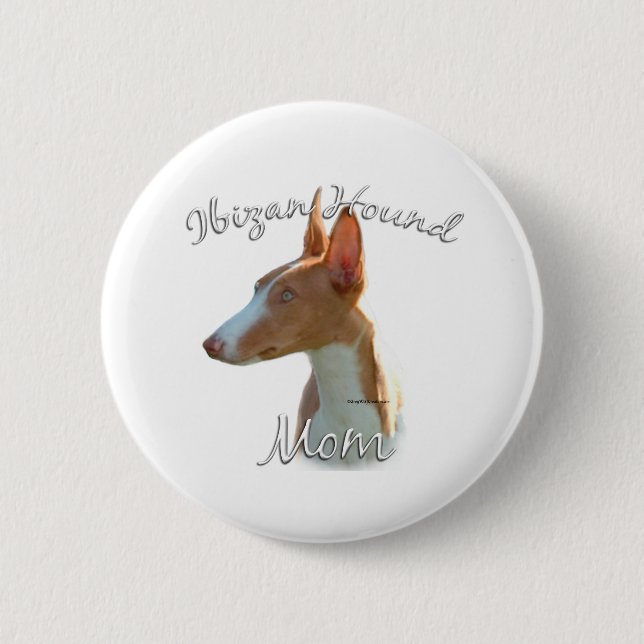 Ibizan Hound Mom 2 Button (Front)
