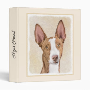 Ibizan Hound Painting - Cute Original Dog Art 3 Ring Binder