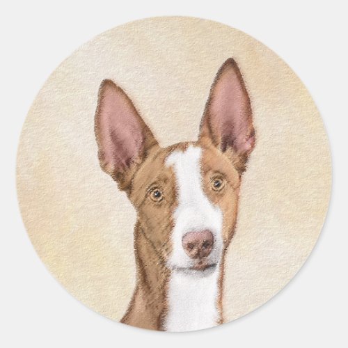Ibizan Hound Painting _ Cute Original Dog Art Classic Round Sticker