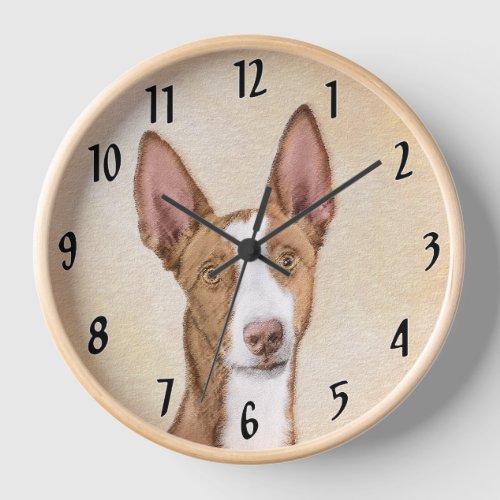 Ibizan Hound Painting _ Cute Original Dog Art Clock