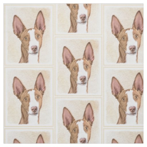 Ibizan Hound Painting - Cute Original Dog Art Fabric