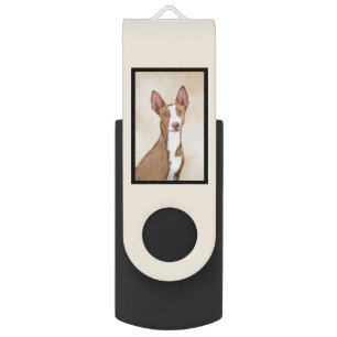 Ibizan Hound Painting - Cute Original Dog Art Flash Drive