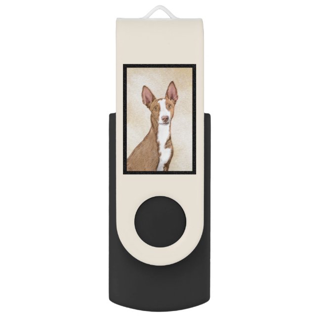 Ibizan Hound Painting - Cute Original Dog Art Flash Drive (Back (Vertical))