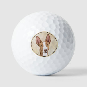 Ibizan Hound Painting - Cute Original Dog Art Golf Balls