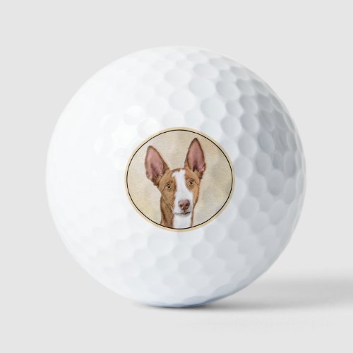 Ibizan Hound Painting _ Cute Original Dog Art Golf Balls