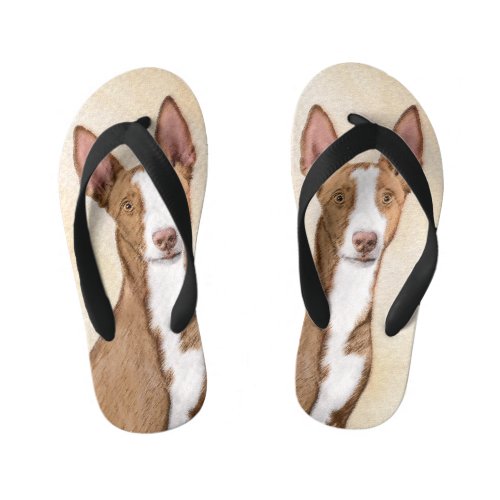 Ibizan Hound Painting _ Cute Original Dog Art Kids Flip Flops