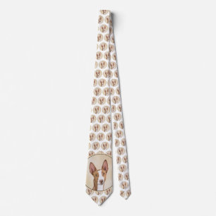 Ibizan Hound Painting - Cute Original Dog Art Neck Tie