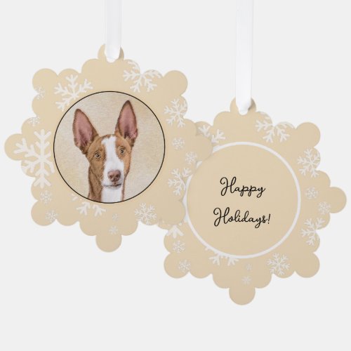 Ibizan Hound Painting _ Cute Original Dog Art Ornament Card
