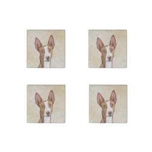 Ibizan Hound Painting - Cute Original Dog Art Stone Magnet