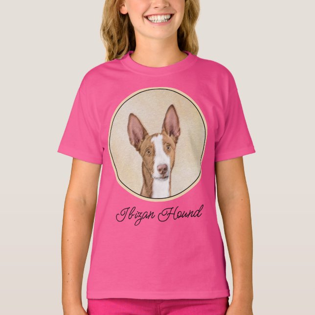 Ibizan Hound Painting - Cute Original Dog Art T-Shirt (Front)
