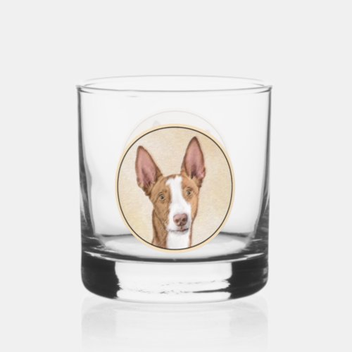 Ibizan Hound Painting _ Cute Original Dog Art Whiskey Glass