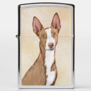 Ibizan Hound Painting - Cute Original Dog Art Zippo Lighter