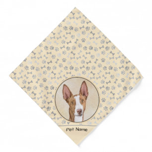 Ibizan Hound Painting Smooth Red Original Dog Art Bandana