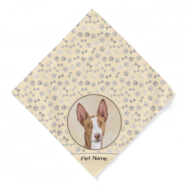 Ibizan Hound Painting Smooth Red Original Dog Art Bandana (Front)